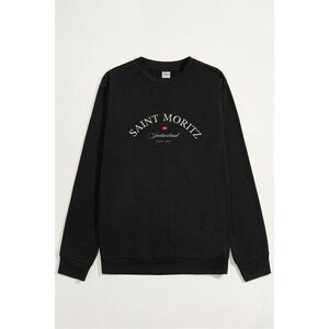 Mikina, Barva Černá, s Potiskem Saint Moritz Switzerland obraz