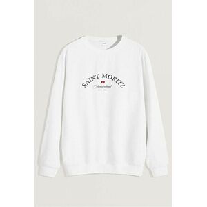 Mikina, Barva Bílá, s Potiskem Saint Moritz Switzerland obraz