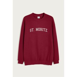 Mikina, Barva Bordó, s Potiskem St. Moritz obraz