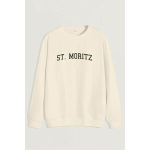 Mikina, Barva Ekru, s Potiskem St. Moritz obraz