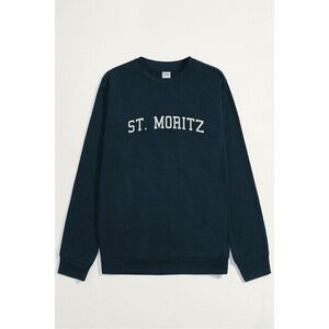 Mikina, Barva Modrá, s Potiskem St. Moritz obraz