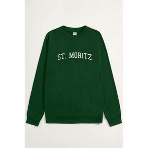 Mikina, Barva Zelená, s Potiskem St. Moritz obraz