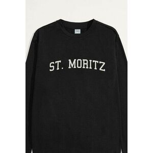 Mikina, Barva Černá, s Potiskem St. Moritz obraz