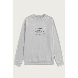Mikina, Barva Šedá, s Potiskem St. Moritz Est. 1985 obraz