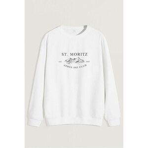 Mikina, Barva Bílá, s Potiskem St. Moritz Est. 1985 obraz