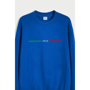 Mikina, Barva Modrá Elektrická, s Potiskem Italia Red Green obraz