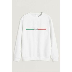 Mikina, Barva Bílá, s Potiskem Italia Red Green obraz