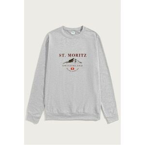 Mikina, Barva Šedá, s Potiskem St. Moritz Swiss Ski Club obraz