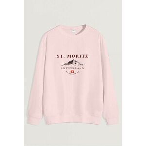 Mikina, Barva Růžová, s Potiskem St. Moritz Swiss Ski Club obraz