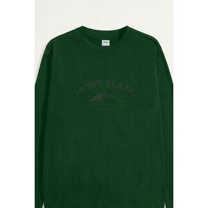 Mikina, Barva Zelená, s Potiskem Mont Blanc Climbing Club obraz