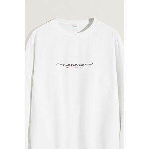 Mikina, Barva Bílá, s Potiskem Monaco Calligraphy obraz