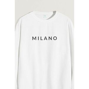 Mikina, Barva Bílá, s Potiskem Milano Grey obraz