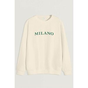Mikina, Barva Ekru, s Potiskem Milano Green obraz