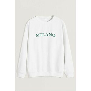 Mikina, Barva Bílá, s Potiskem Milano Green obraz