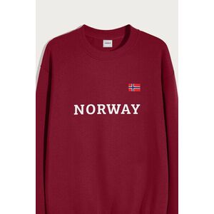 Mikina, Barva Bordó, s Potiskem Norway obraz