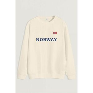 Mikina, Barva Ekru, s Potiskem Norway obraz