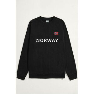 Mikina, Barva Černá, s Potiskem Norway obraz
