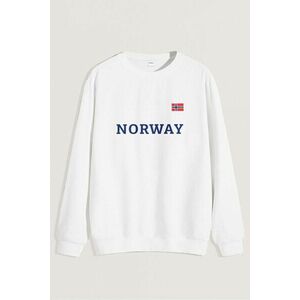Mikina, Barva Bílá, s Potiskem Norway obraz