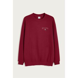 Mikina, Barva Bordó, s Potiskem Milano Italia Minimal obraz