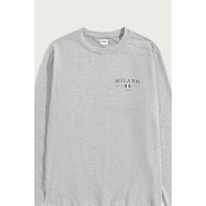 Mikina, Barva Šedá, s Potiskem Milano Italia Minimal obraz