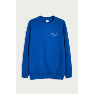 Mikina, Barva Modrá Elektrická, s Potiskem Milano Italia Minimal obraz