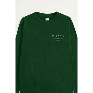 Mikina, Barva Zelená, s Potiskem Milano Italia Minimal obraz