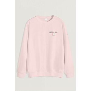 Mikina, Barva Růžová, s Potiskem Milano Italia Minimal obraz