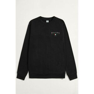 Mikina, Barva Černá, s Potiskem Milano Italia Minimal obraz