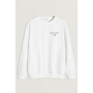 Mikina, Barva Bílá, s Potiskem Milano Italia Minimal obraz