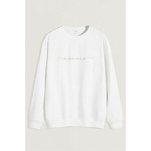 Mikina, Barva Bílá, s Potiskem Monaco Calligraphy Grey obraz