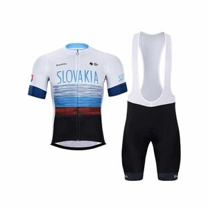 BONAVELO Cyklistický krátký dres a krátké kalhoty - SLOVAKIA - bílá/modrá/červená/černá obraz