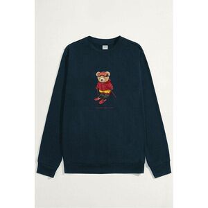 Mikina, Barva Modrá, s Potiskem Ski Club Teddy obraz