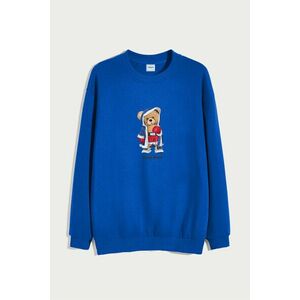 Mikina, Barva Modrá Elektrická, s Potiskem Stay Real Teddy obraz