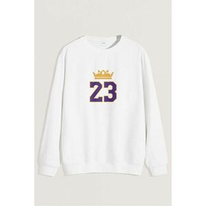Mikina, Barva Bílá, s Potiskem King obraz