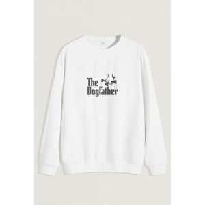 Mikina, Barva Bílá, s Potiskem The Dogfather obraz