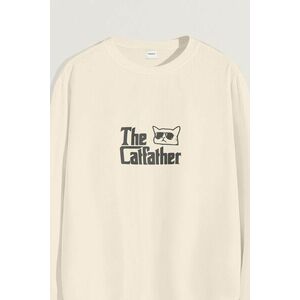 Mikina, Barva Ekru, s Potiskem The Catfather obraz