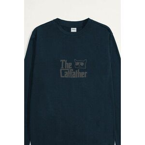 Mikina, Barva Modrá, s Potiskem The Catfather obraz