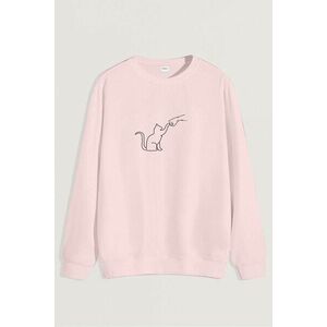 Mikina, Barva Růžová, s Potiskem Cat Fist Bump obraz