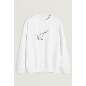 Mikina, Barva Bílá, s Potiskem Cat Fist Bump obraz