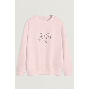 Mikina, Barva Růžová, s Potiskem Dog High Five obraz