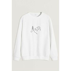 Mikina, Barva Bílá, s Potiskem Dog High Five obraz