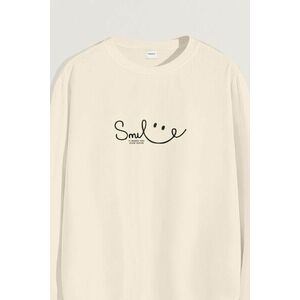Mikina, Barva Ekru, s Potiskem Smile Good Looking obraz