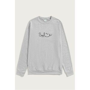 Mikina, Barva Šedá, s Potiskem Smile Good Looking obraz