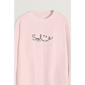 Mikina, Barva Růžová, s Potiskem Smile Good Looking obraz