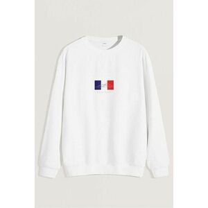 Mikina, Barva Bílá, s Potiskem Mont Blanc French Alps obraz