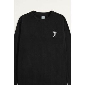 Mikina, Barva Černá, s Potiskem Golf Swing Logo obraz