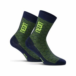 NEON Cyklistické ponožky klasické - NEON 3D - žlutá/modrá 39-42 obraz
