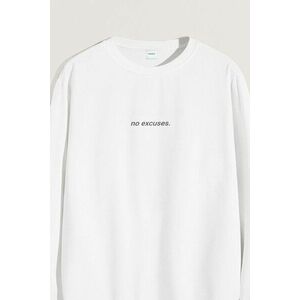Mikina, Barva Bílá, s Potiskem No Excuses obraz