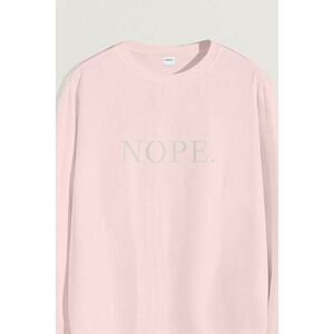 Mikina, Barva Růžová, s Potiskem Nope obraz