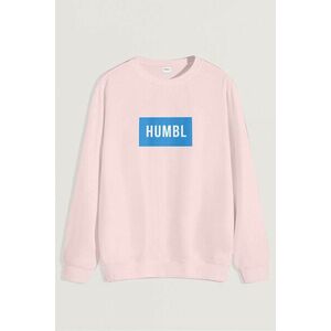 Mikina, Barva Růžová, s Potiskem Humble in Blue obraz